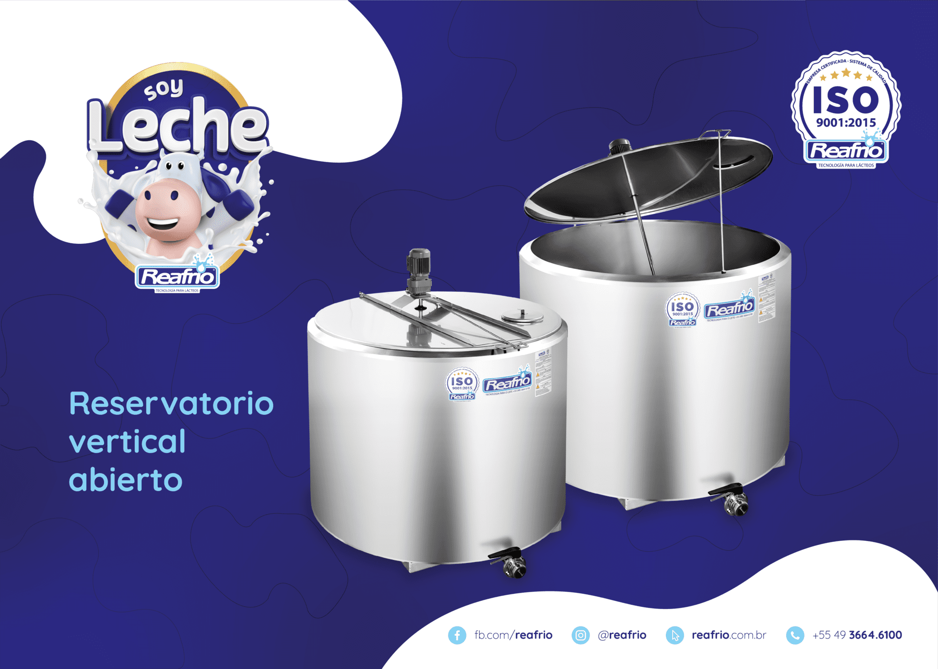 Tanque Enfriador de leche Vertical abierto